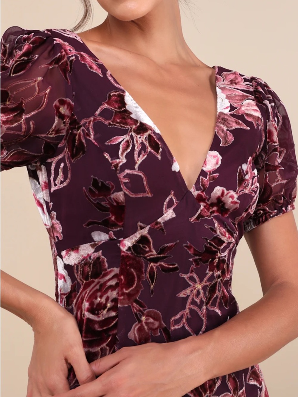 Lulus Floral V-Neck Dress